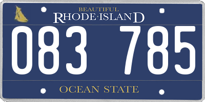 RI license plate 083785
