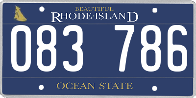 RI license plate 083786