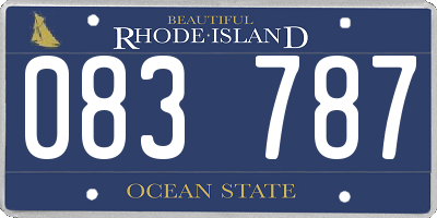RI license plate 083787