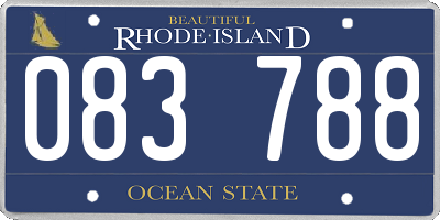 RI license plate 083788