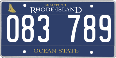 RI license plate 083789
