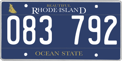 RI license plate 083792