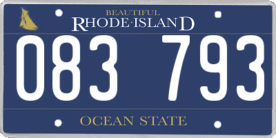 RI license plate 083793