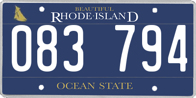 RI license plate 083794
