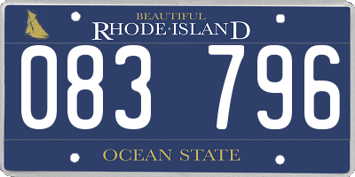 RI license plate 083796