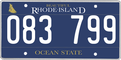 RI license plate 083799
