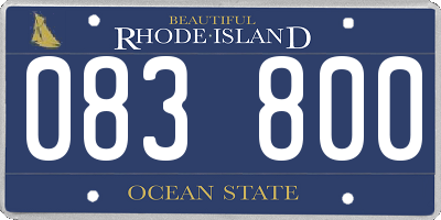RI license plate 083800