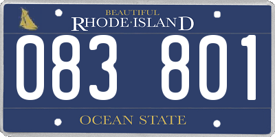 RI license plate 083801
