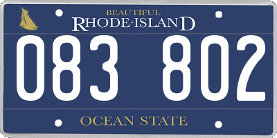RI license plate 083802