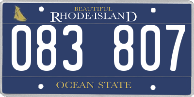 RI license plate 083807