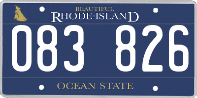 RI license plate 083826