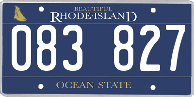 RI license plate 083827