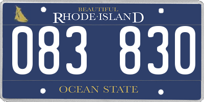 RI license plate 083830