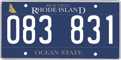 RI license plate 083831