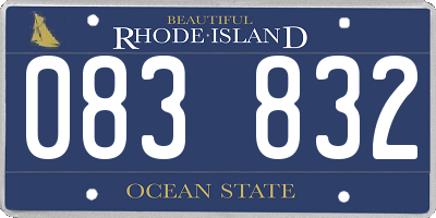 RI license plate 083832