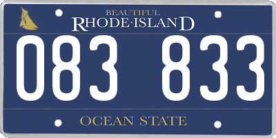 RI license plate 083833