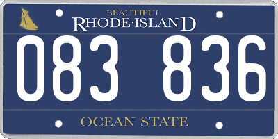 RI license plate 083836