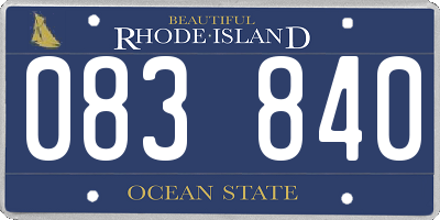 RI license plate 083840
