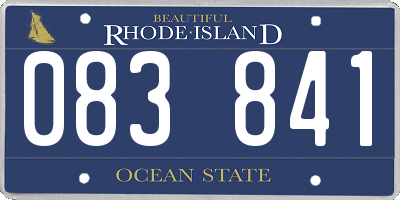 RI license plate 083841