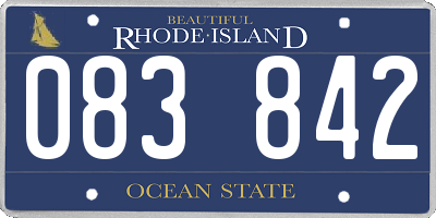 RI license plate 083842