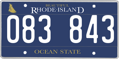 RI license plate 083843