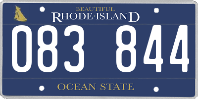 RI license plate 083844