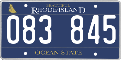 RI license plate 083845