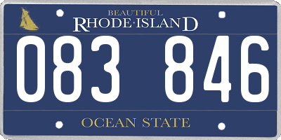 RI license plate 083846