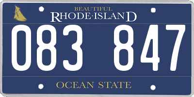 RI license plate 083847