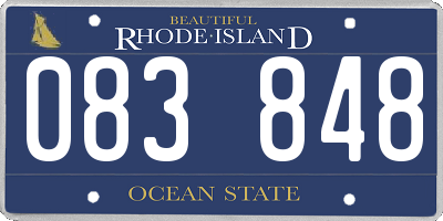 RI license plate 083848