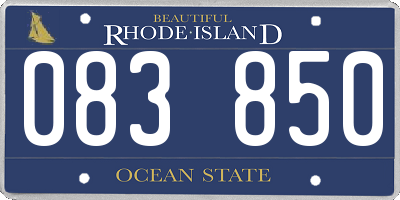 RI license plate 083850