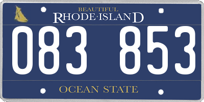 RI license plate 083853