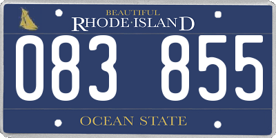 RI license plate 083855