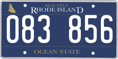 RI license plate 083856