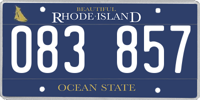 RI license plate 083857