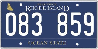 RI license plate 083859
