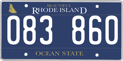 RI license plate 083860