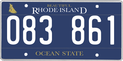 RI license plate 083861