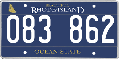 RI license plate 083862