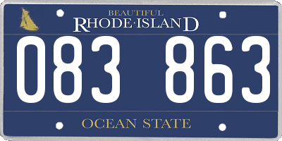 RI license plate 083863