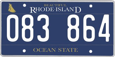 RI license plate 083864