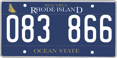RI license plate 083866