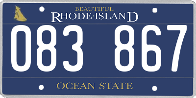 RI license plate 083867