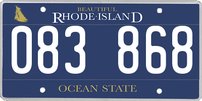 RI license plate 083868
