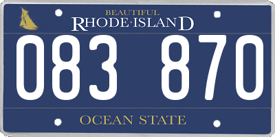 RI license plate 083870