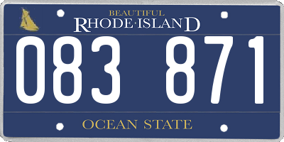RI license plate 083871
