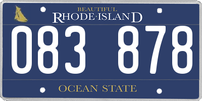 RI license plate 083878