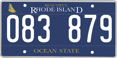 RI license plate 083879