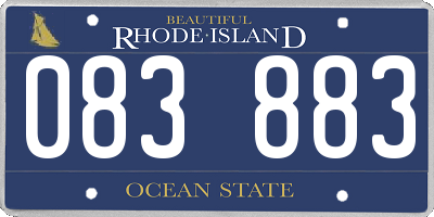 RI license plate 083883