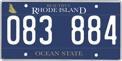 RI license plate 083884